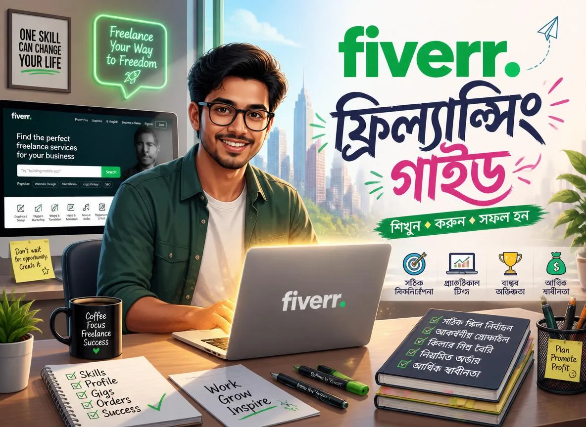 Fiverr ফ্রিল্যান্সিং গাইড: অ্যাকাউন্ট খোলা থেকে প্রথম অর্ডার পাওয়ার সম্পূর্ণ গাইড